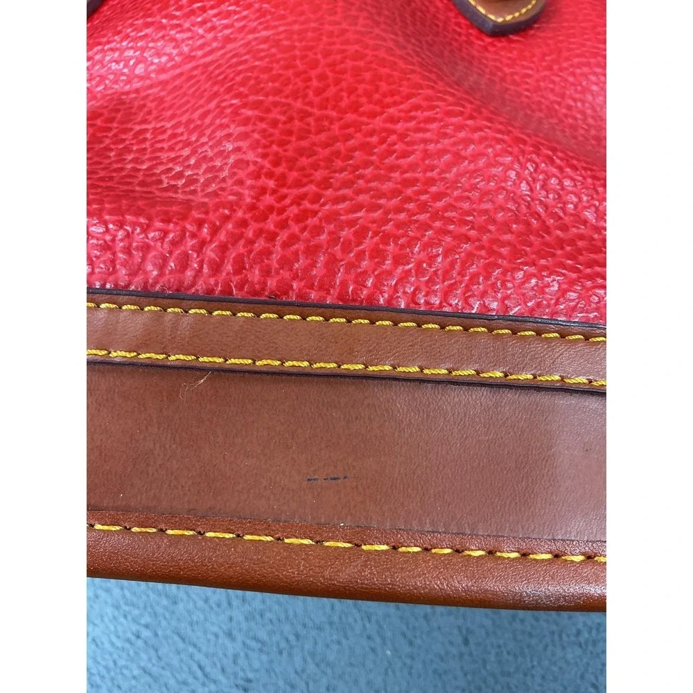 Vintage Dooney & Bourke‎ All Weather Leather Satchel Bag Womens Small Red AWL